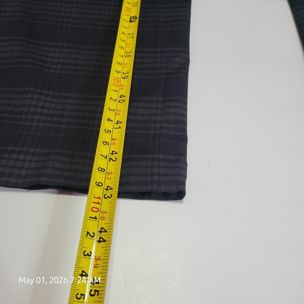 Nike Golf Tour Performance Dri-Fit Black/Gray Plaid Pants Mens 35x30 - Picture 6 of 15